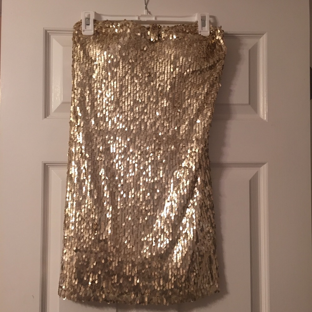 Charlotte Russe gold sequin dress NWT